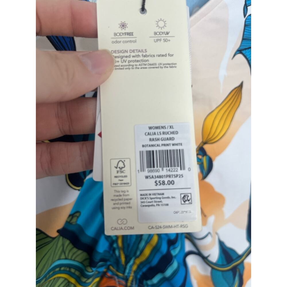 Calia Womens Ruched Rash Guard Size XL - Picture 5 of 7
